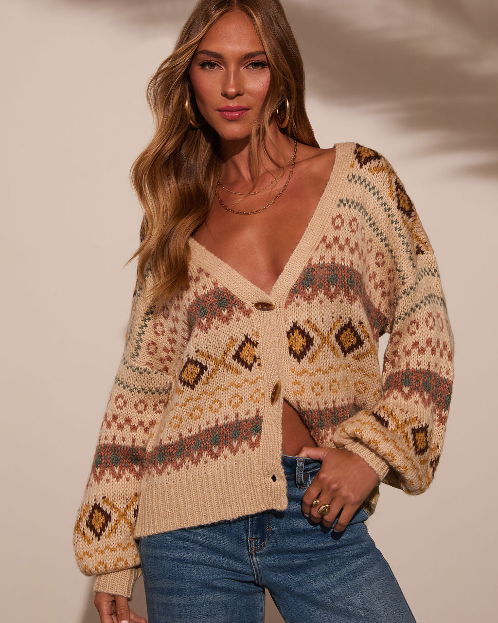 Dream Maker Abstract Knit Cardigan-Vogue Logic