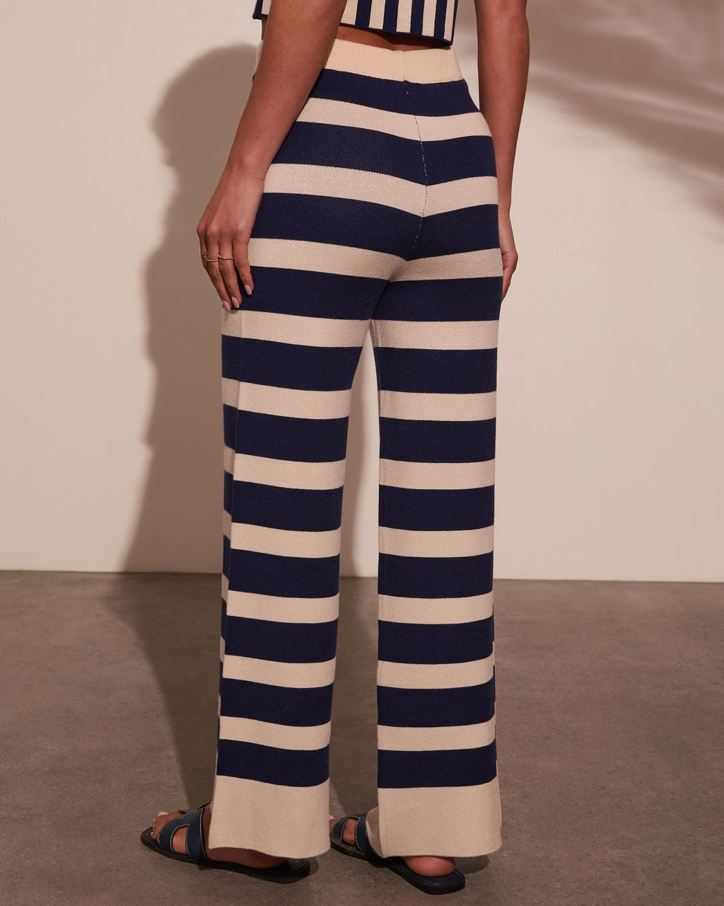 At The Dock Striped Drawstring Pants-Vogue Logic