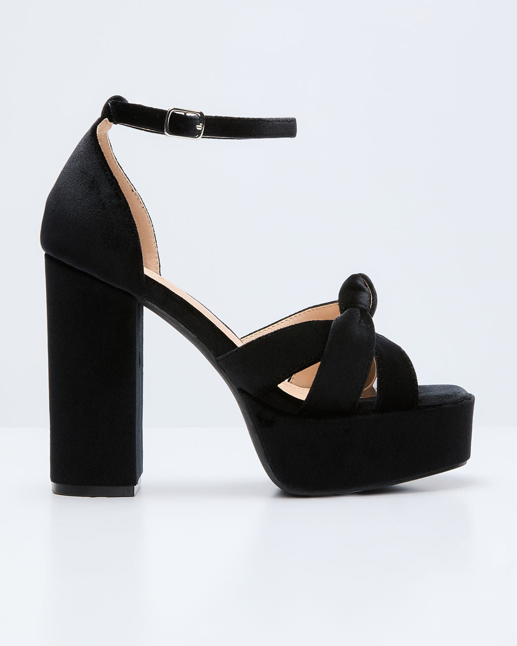 Evening Proper Velvet Platform Heels-Vogue Logic