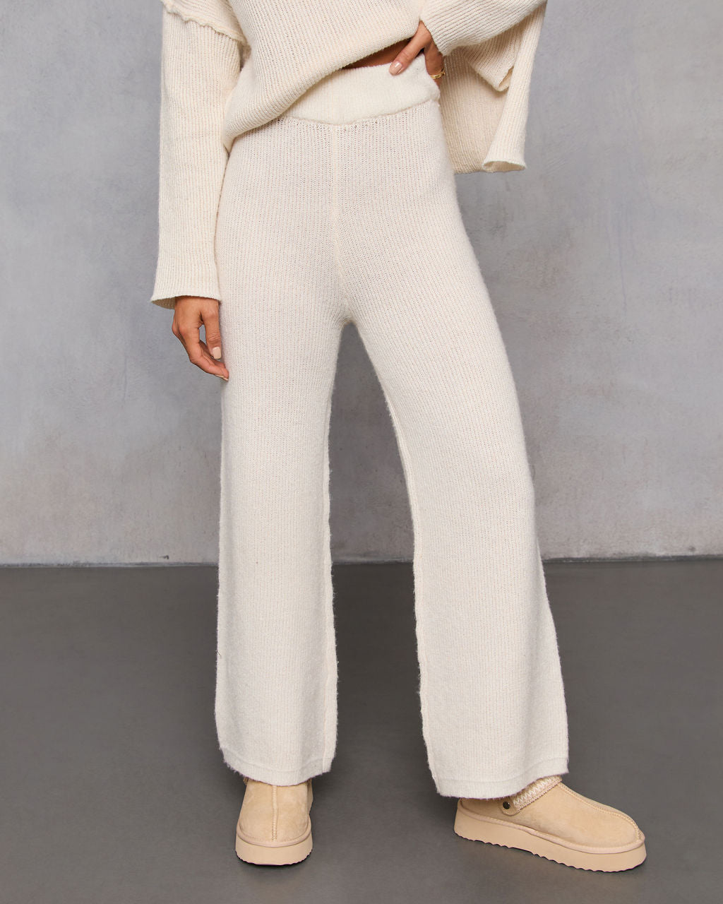 Chanie Knit Wide Leg Pants-Vogue Logic