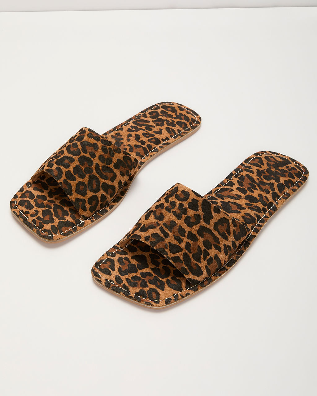 Alia Leopard Slide Sandals-Vogue Logic
