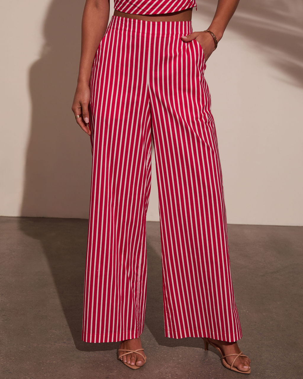 High Noon Striped Wide Leg Pants-Vogue Logic