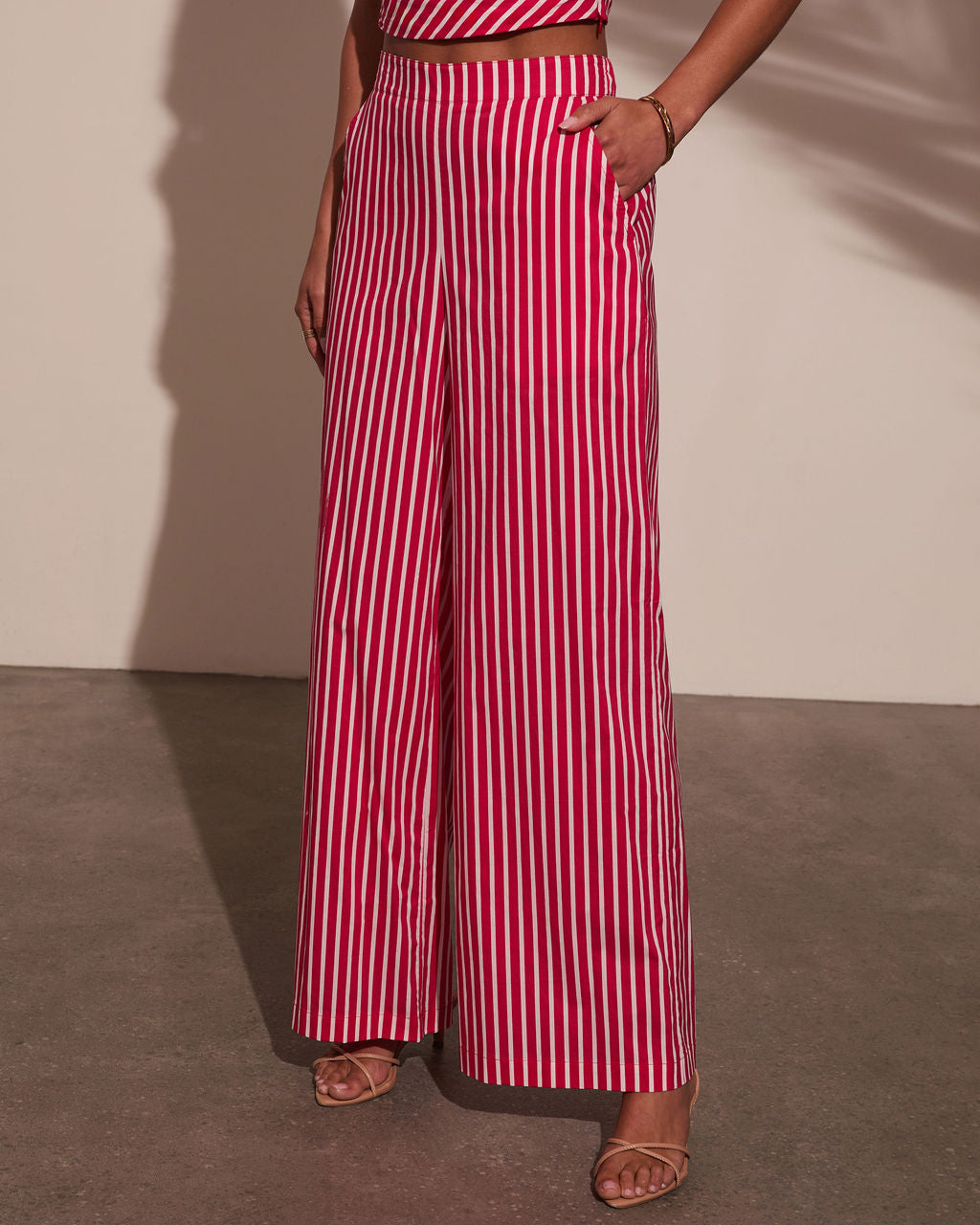 High Noon Striped Wide Leg Pants-Vogue Logic