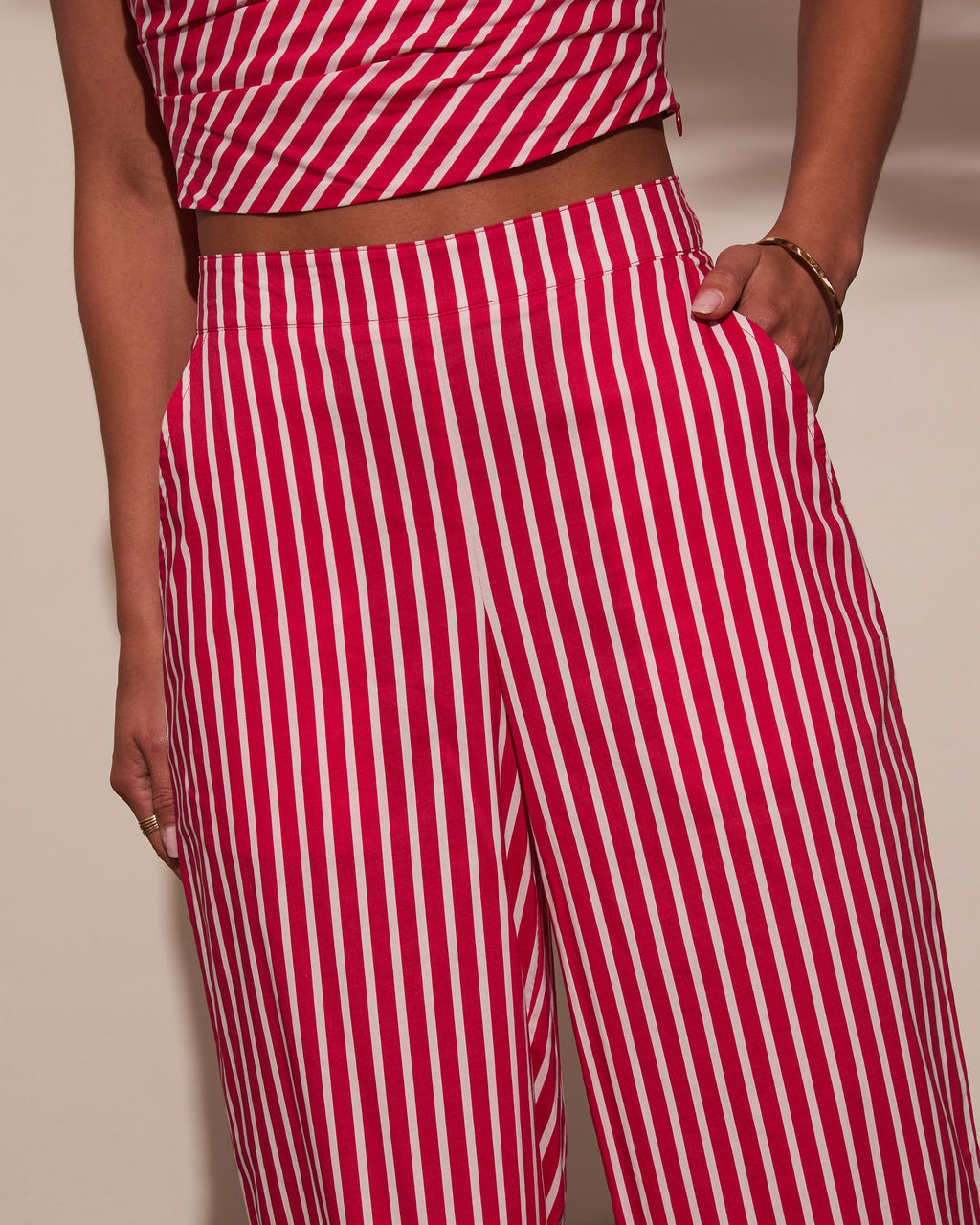 High Noon Striped Wide Leg Pants-Vogue Logic