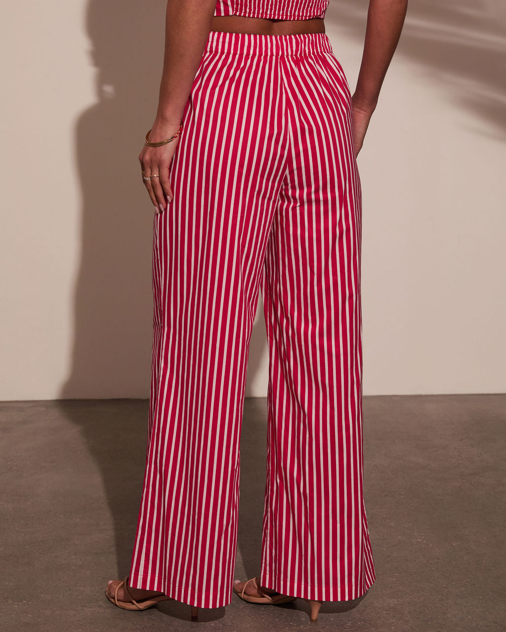 High Noon Striped Wide Leg Pants-Vogue Logic