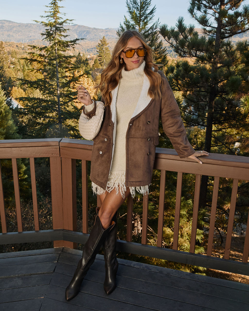 Snowfall Muse Fringe Sweater Dress-Vogue Logic