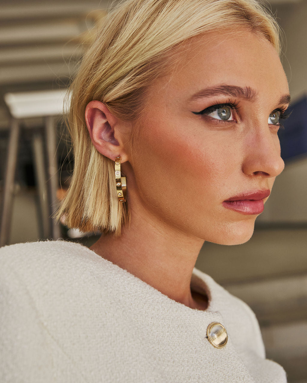 Endless Love Rhinestone Studded Hoops-Vogue Logic