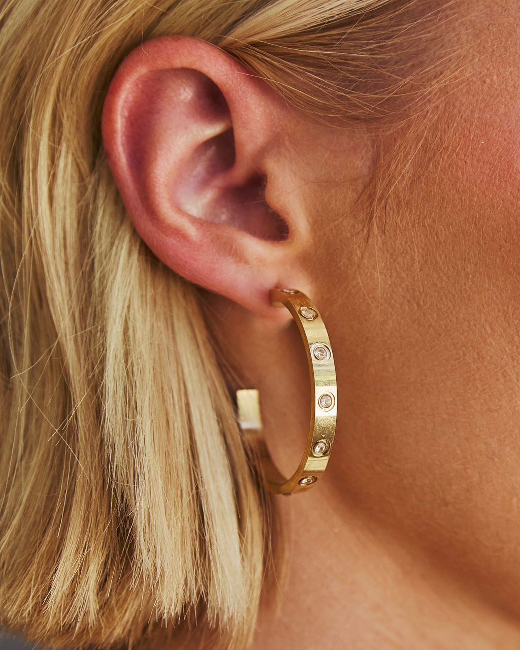 Endless Love Rhinestone Studded Hoops-Vogue Logic