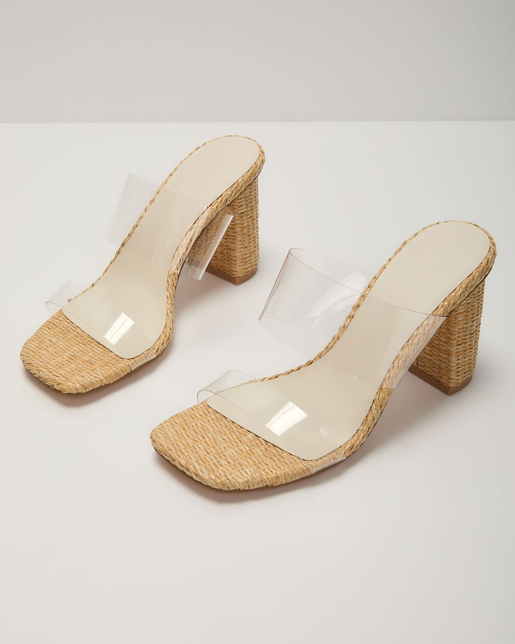 Sunny Days Clear Open Toe Mules-Vogue Logic