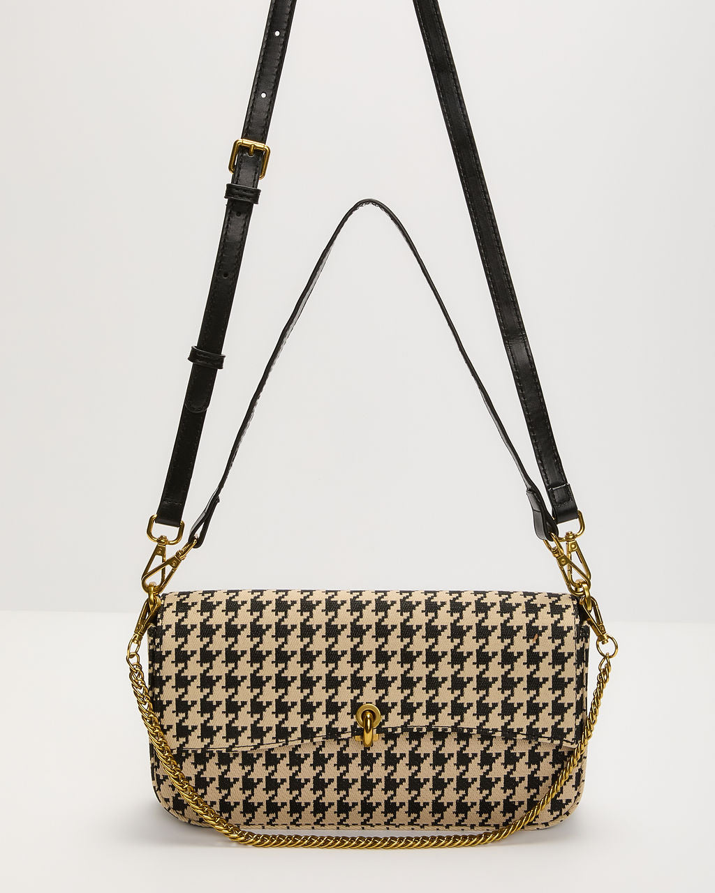 Izzy Houndstooth Shoulder Bag-Vogue Logic