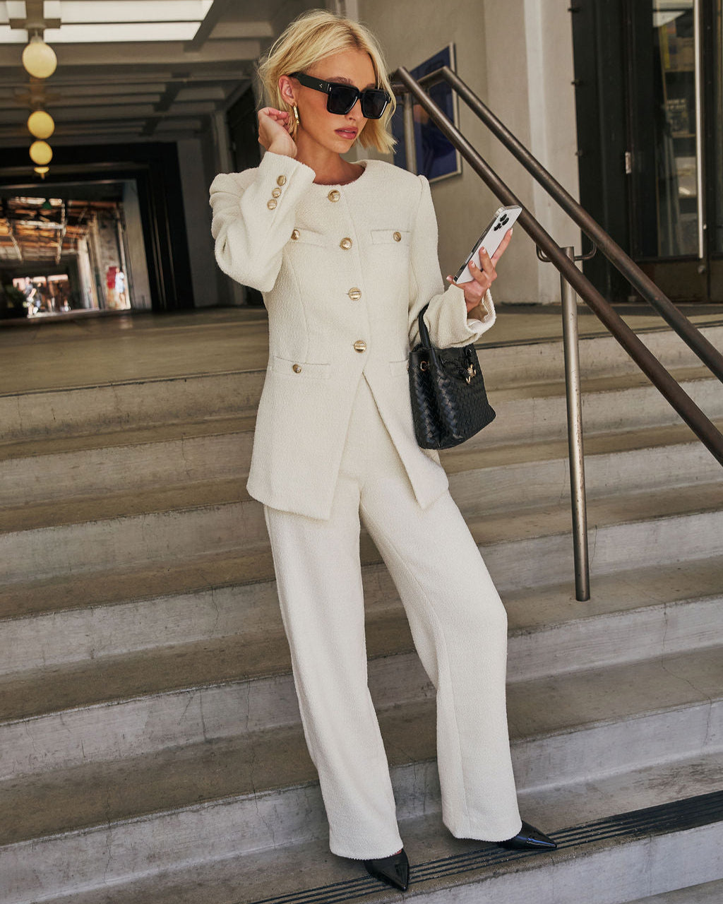 Kayleen High Rise Tweed Trouser-Vogue Logic