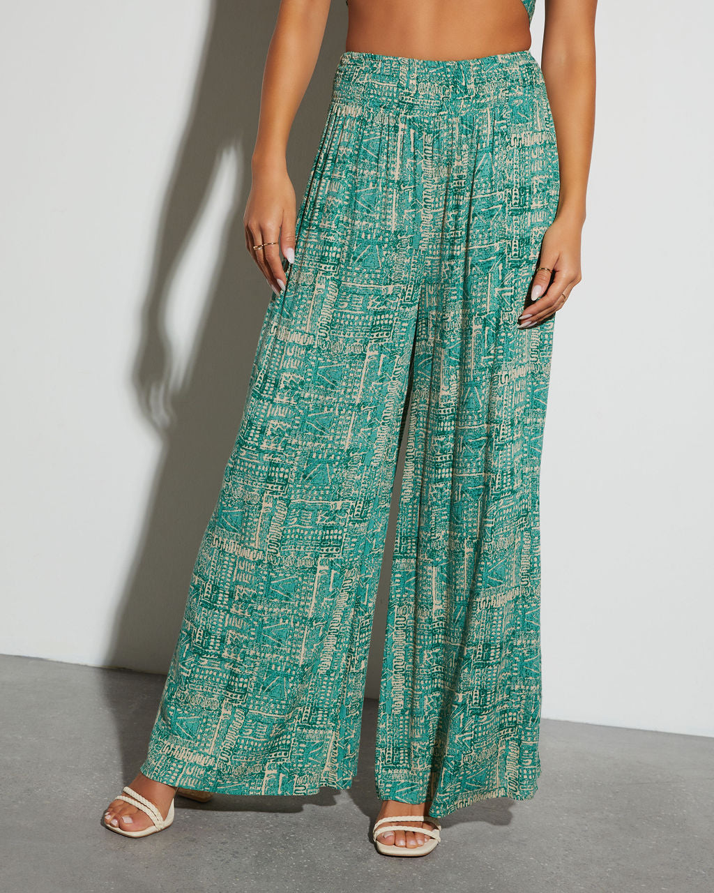 Nadia Printed Straight Leg Pants-Vogue Logic
