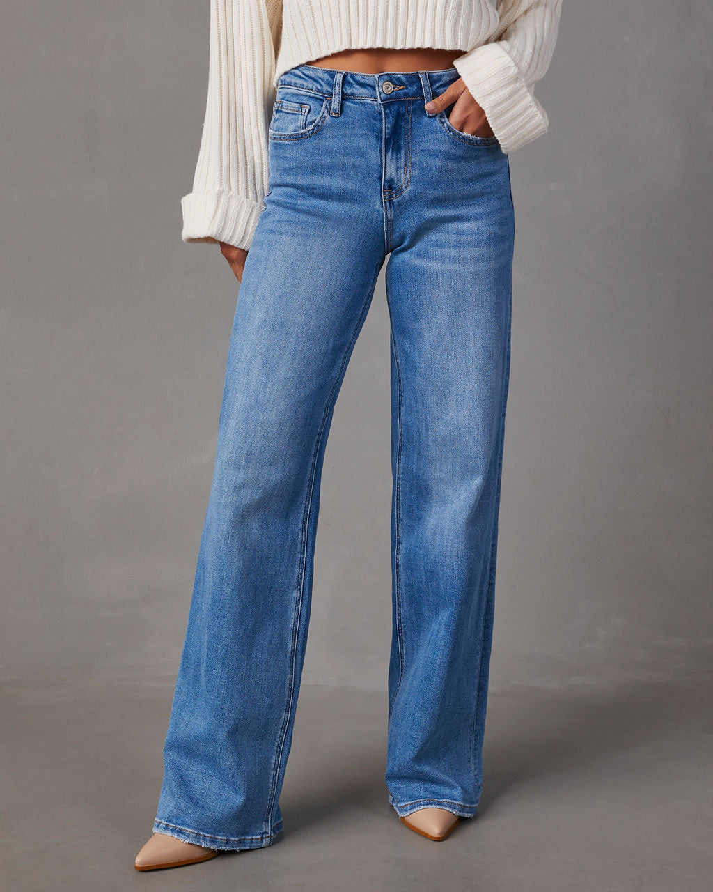 Charley High Rise Wide Leg Stretch Jeans-Vogue Logic