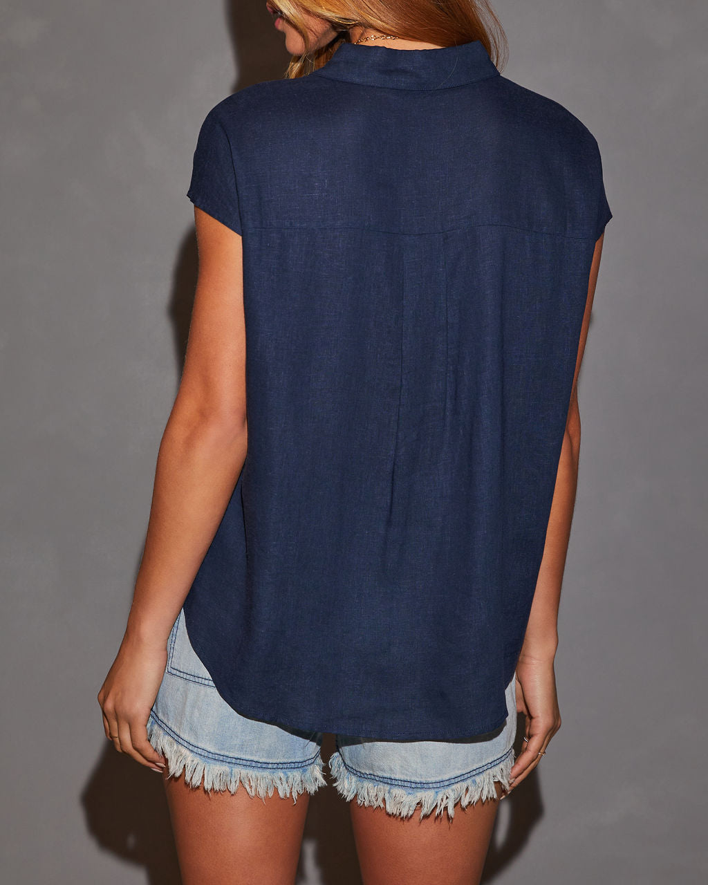 Darby Short Sleeve Linen Blend Button Down-Vogue Logic