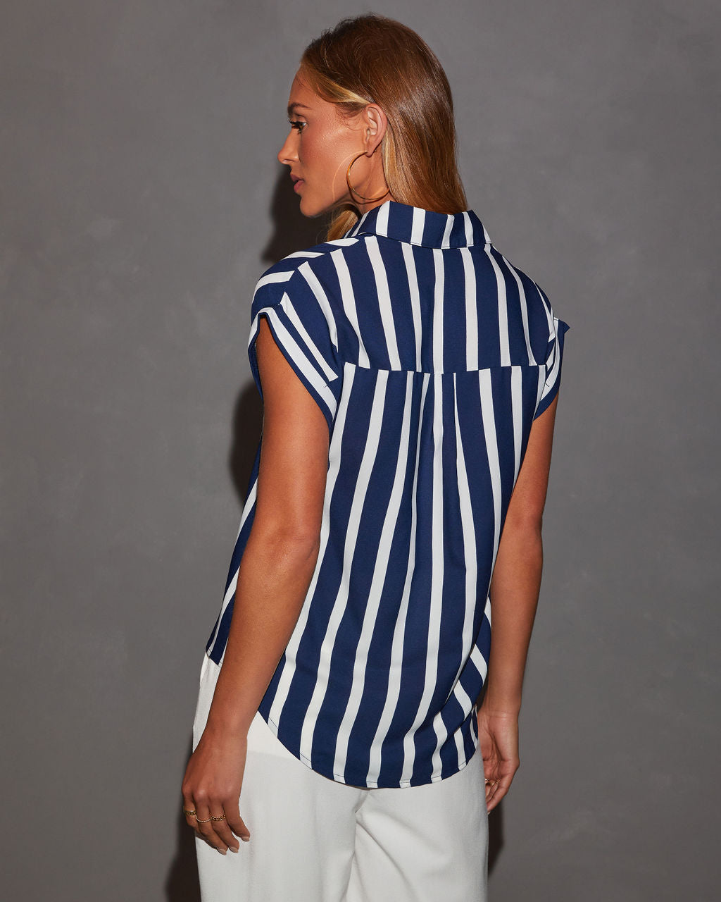 Oh Captain Button Down Top-Vogue Logic