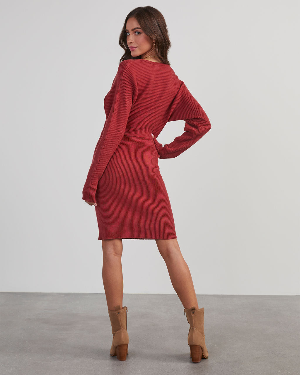 Constance Bodycon Mini Sweater Dress-Vogue Logic