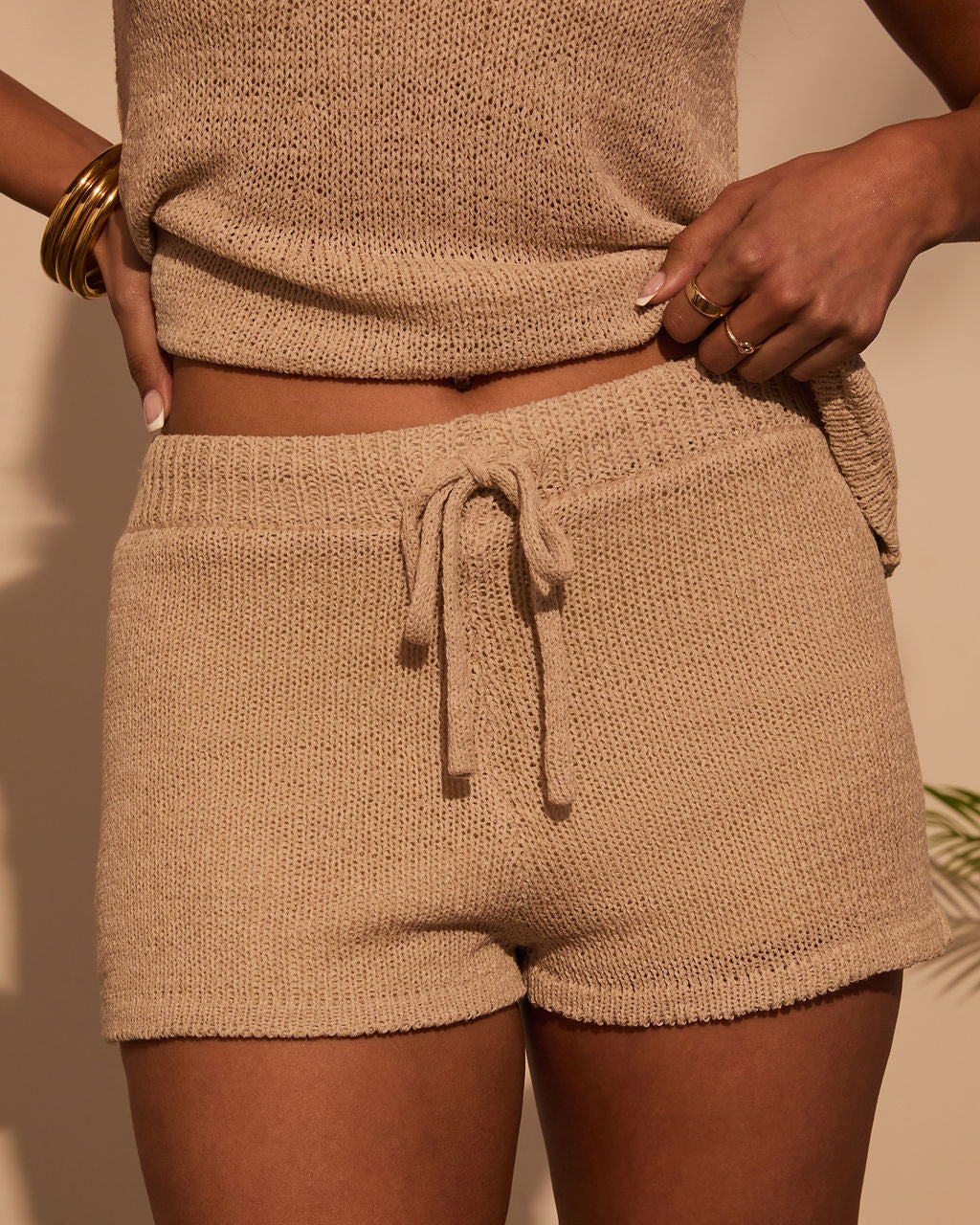 Laguna Knit Drawstring Shorts-Vogue Logic