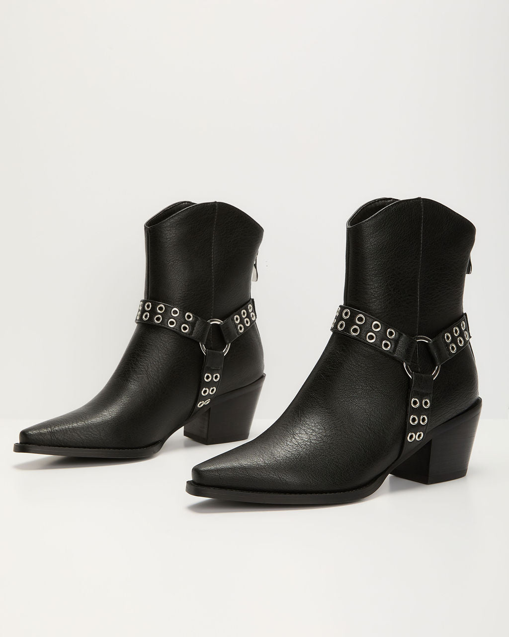 Wynnie Western Grommet Detail Booties-Vogue Logic