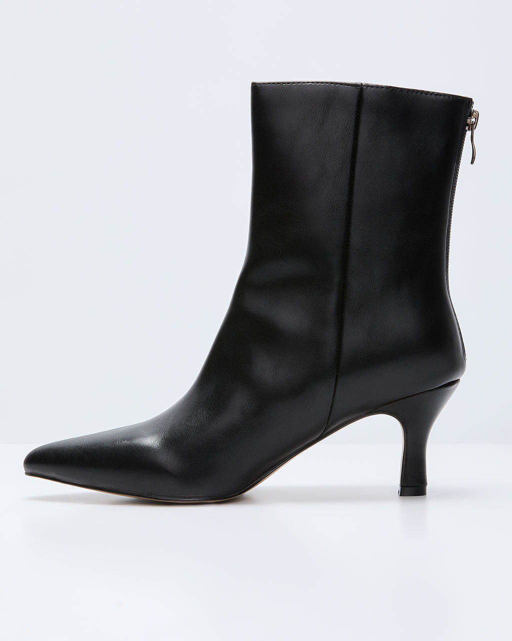 Franie Vegan Leather Kitten Heel Bootie-Vogue Logic