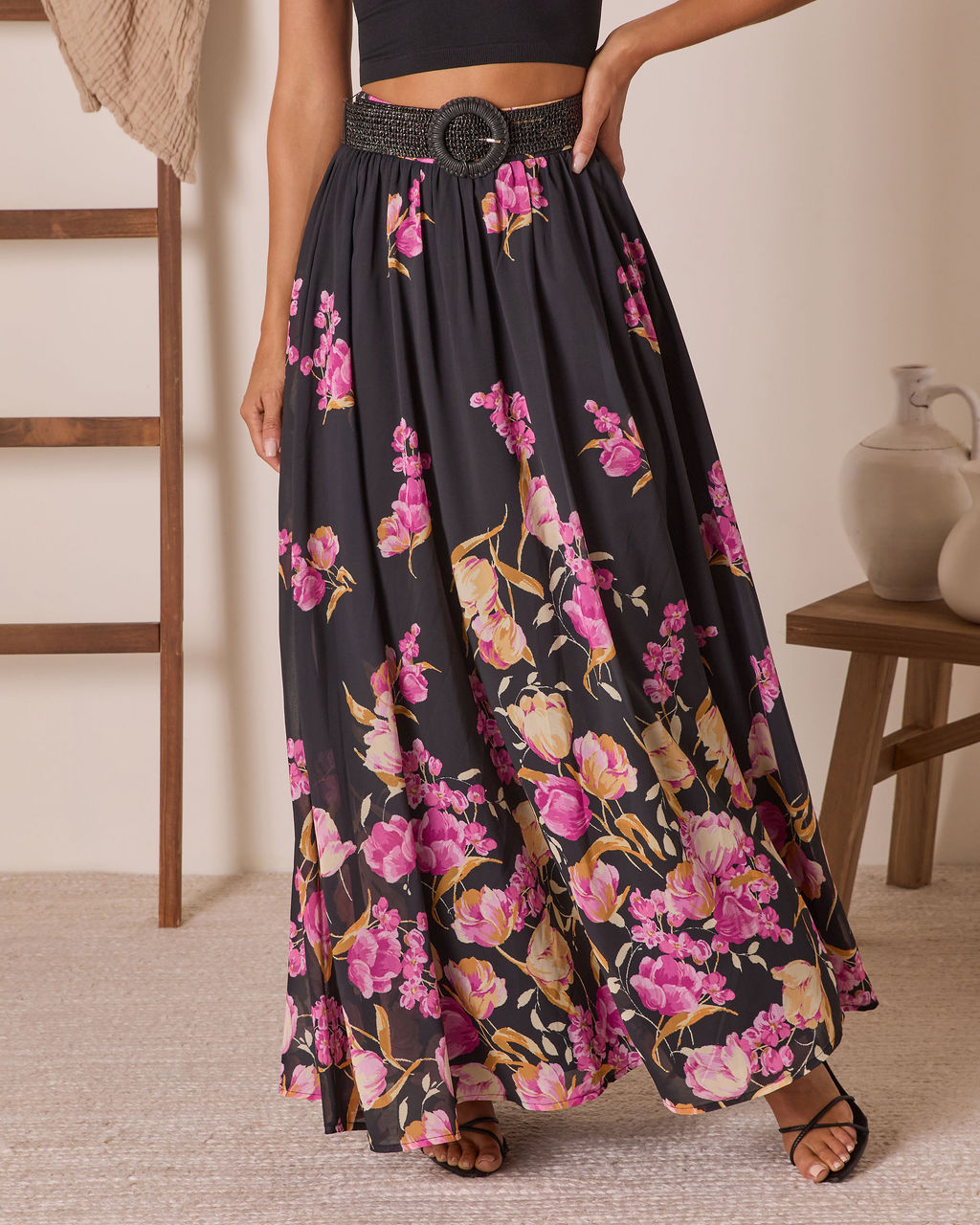 Olenda Floral Maxi Skirt-Vogue Logic