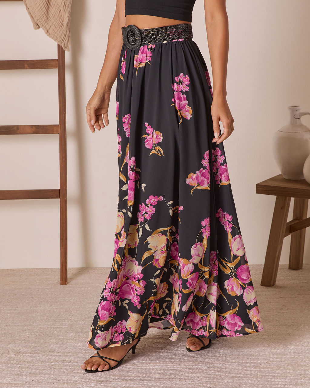 Olenda Floral Maxi Skirt-Vogue Logic