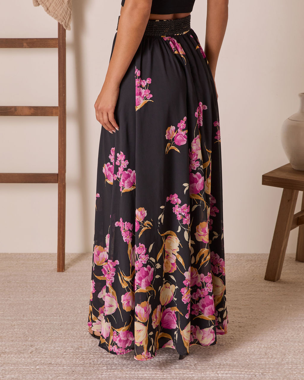 Olenda Floral Maxi Skirt-Vogue Logic