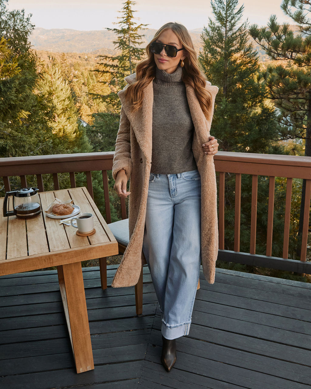 Yulissa Pocketed Teddy Coat-Vogue Logic