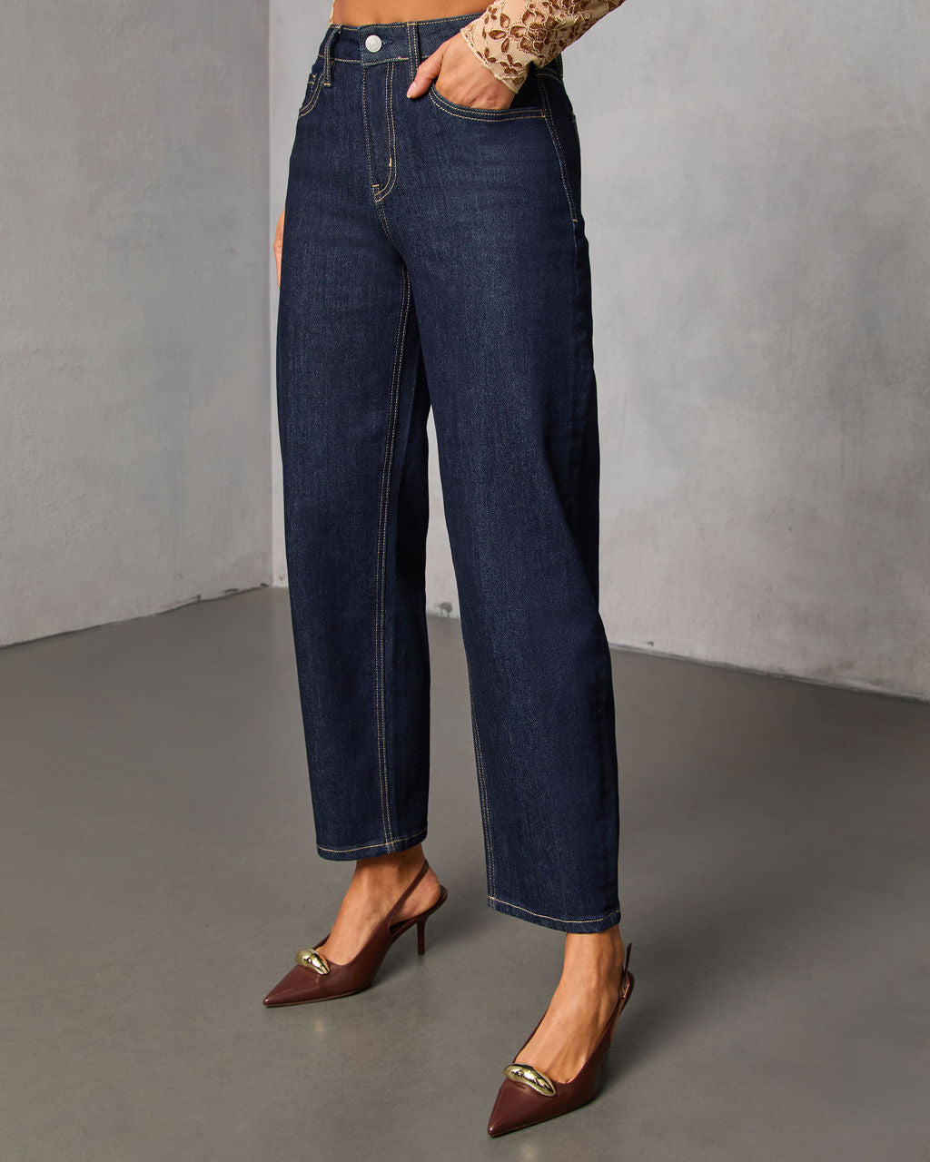 Rayden Stretch Slim Barrel Jeans-Vogue Logic