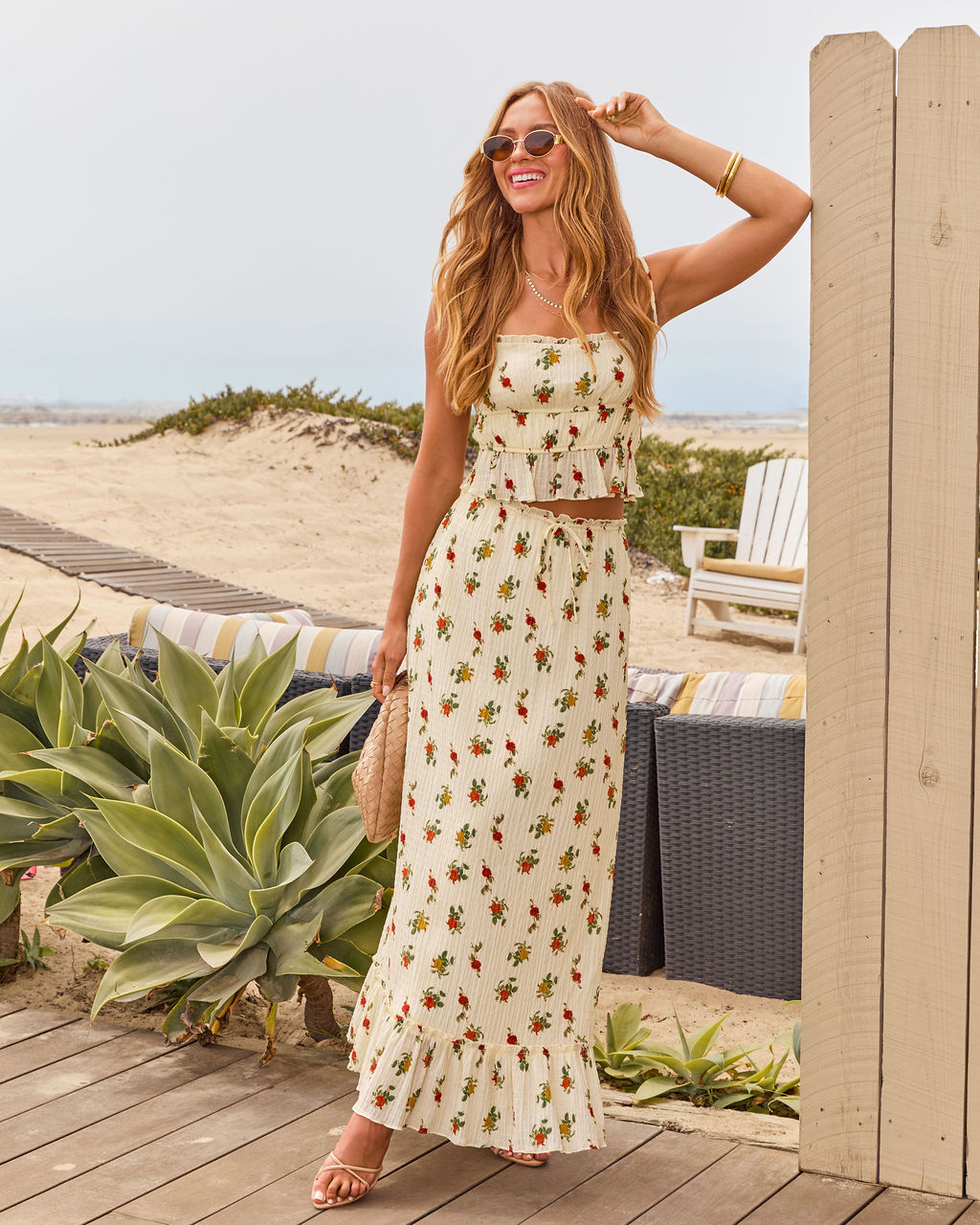 Market Morning Drawstring Maxi Skirt-Vogue Logic