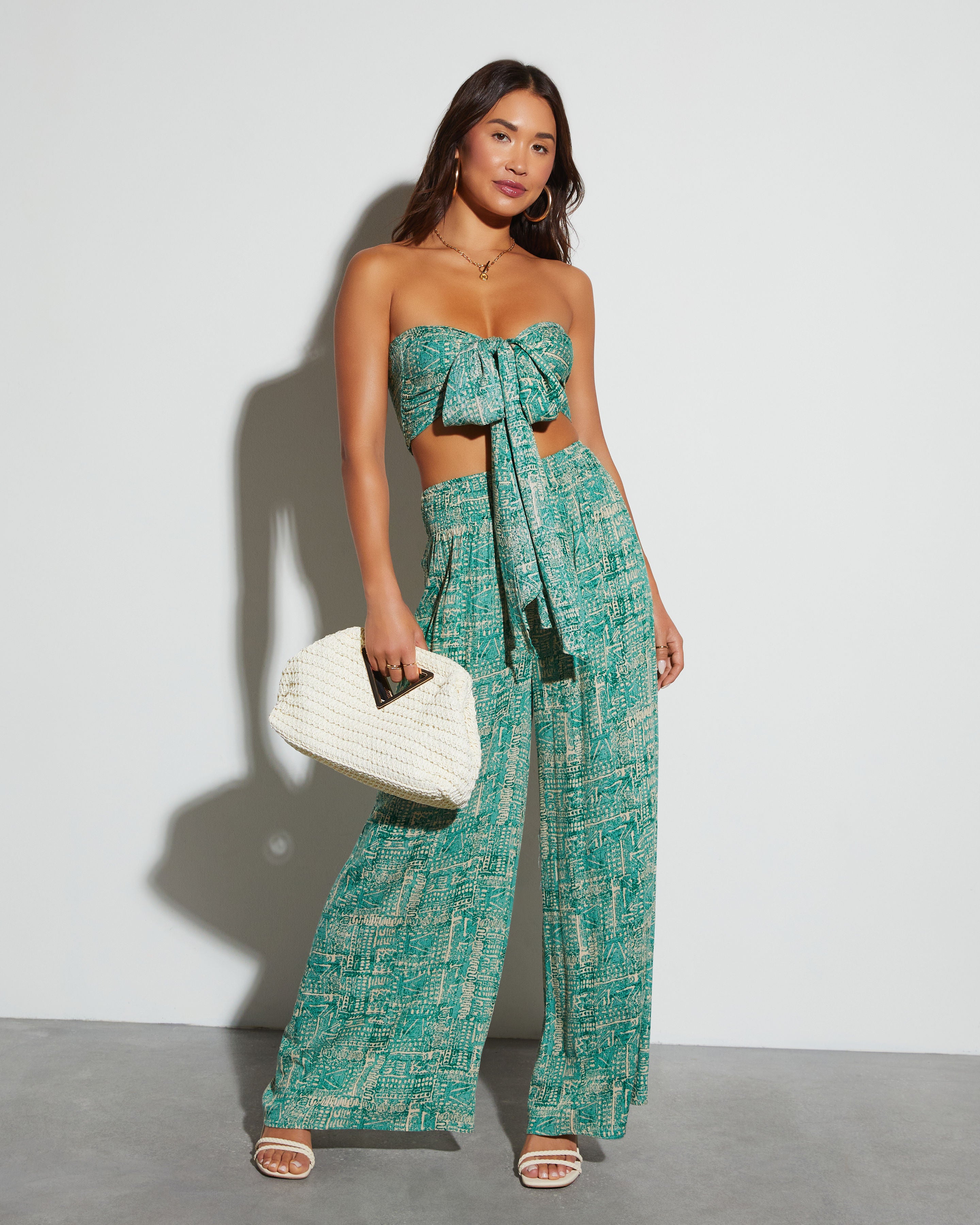Nadia Printed Straight Leg Pants-Vogue Logic