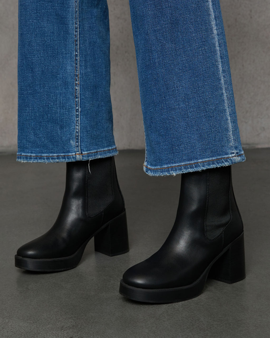 Teo Faux Leather Platform Heeled Boots-Vogue Logic