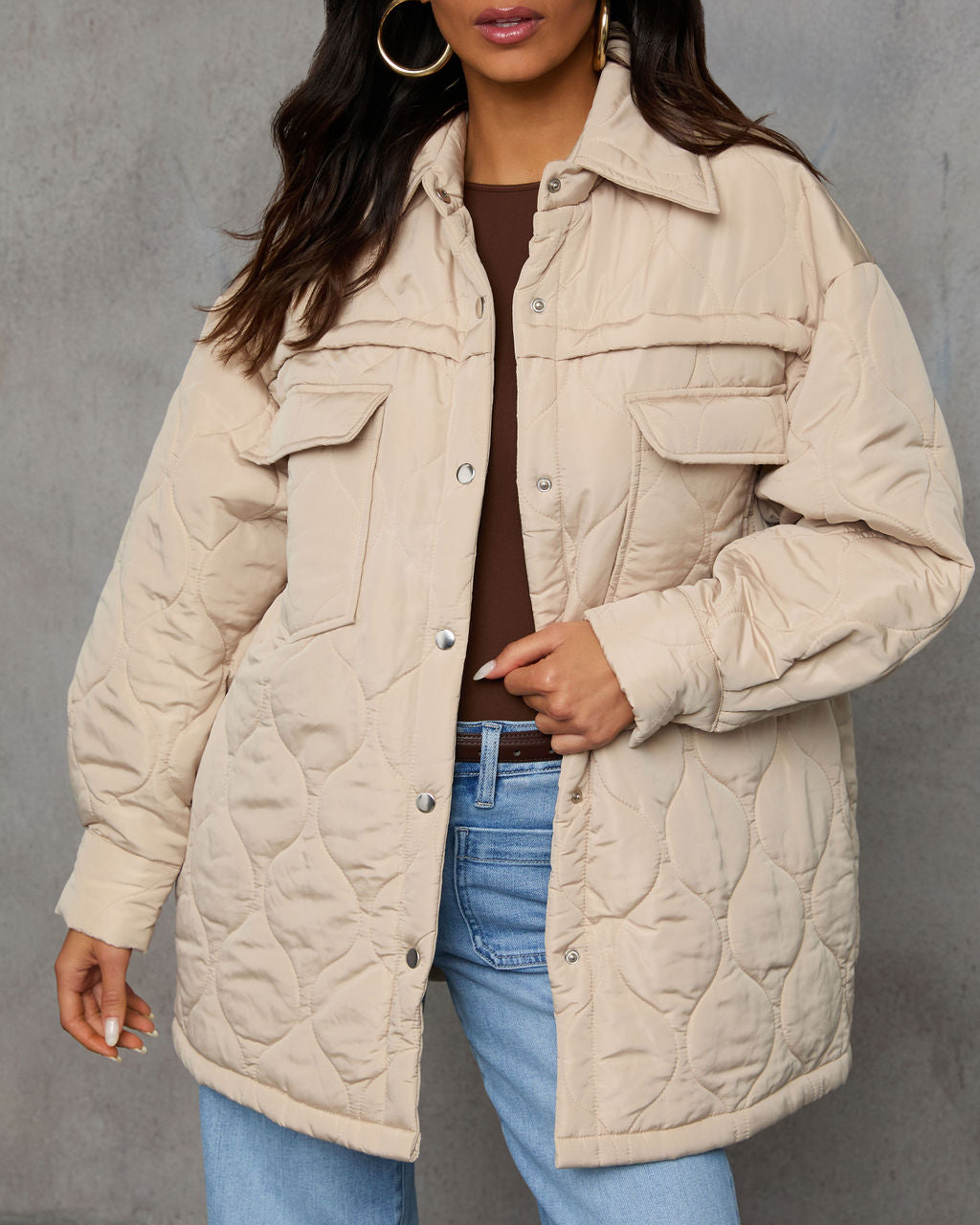 Chilly Morning Lightweight Quilted Jacket-Vogue Logic