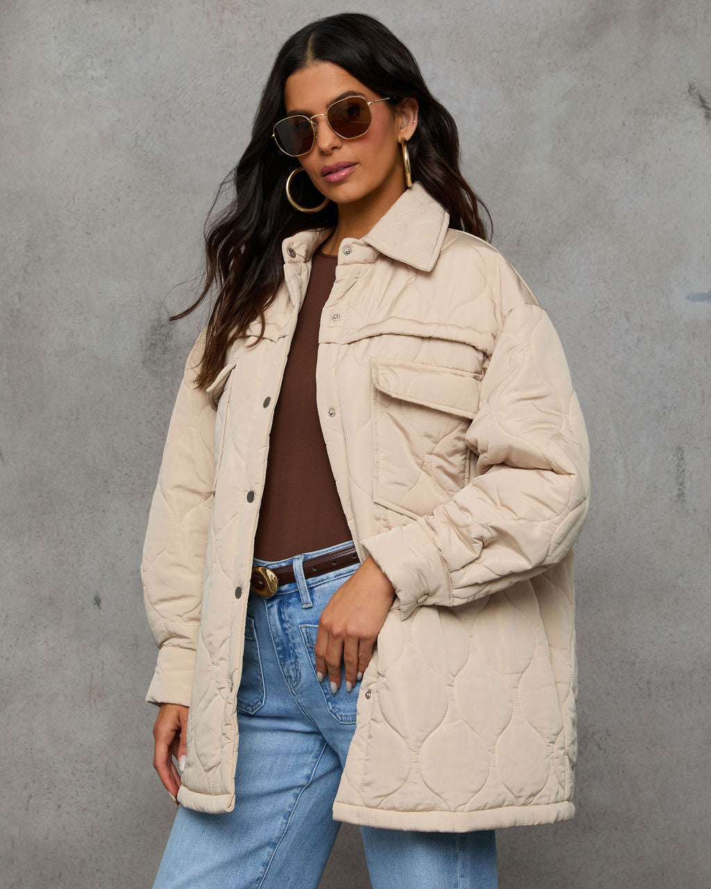 Chilly Morning Lightweight Quilted Jacket-Vogue Logic
