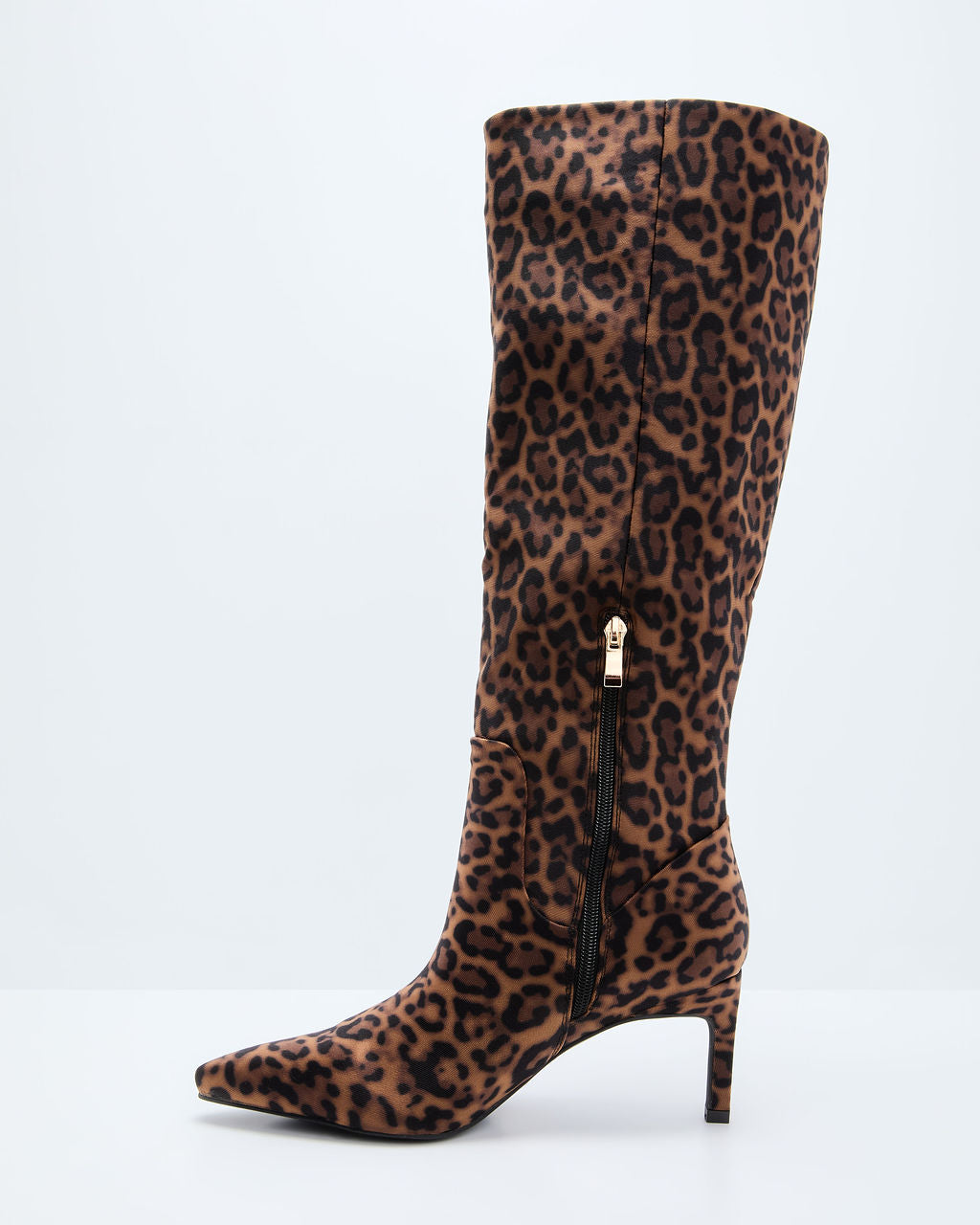 Golden Fig Leopard Print Knee High Boots-Vogue Logic