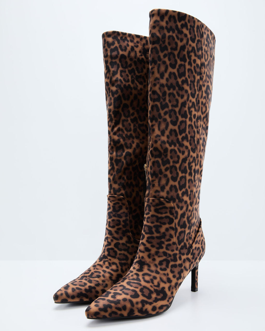 Golden Fig Leopard Print Knee High Boots-Vogue Logic