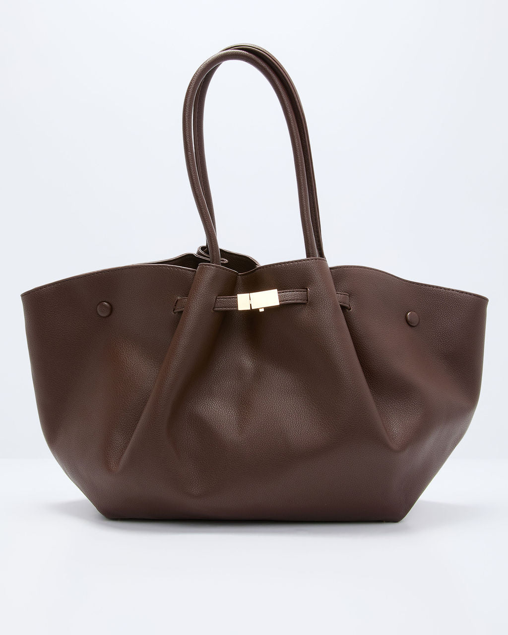 Delena Buckle Faux Leather Tote Bag-Vogue Logic