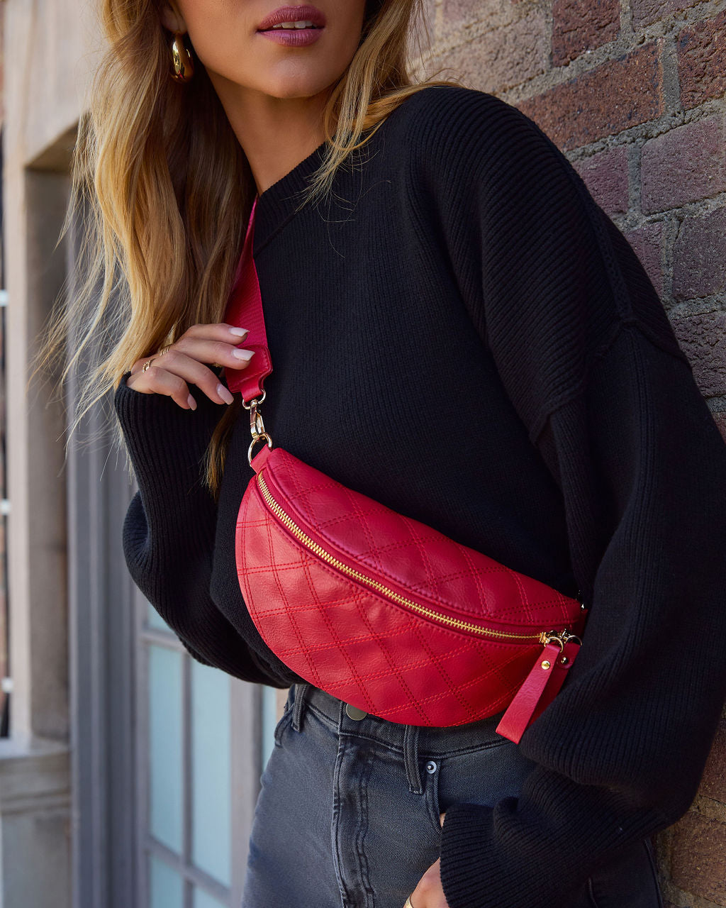 Jenny Faux Leather Belt Bag-Vogue Logic