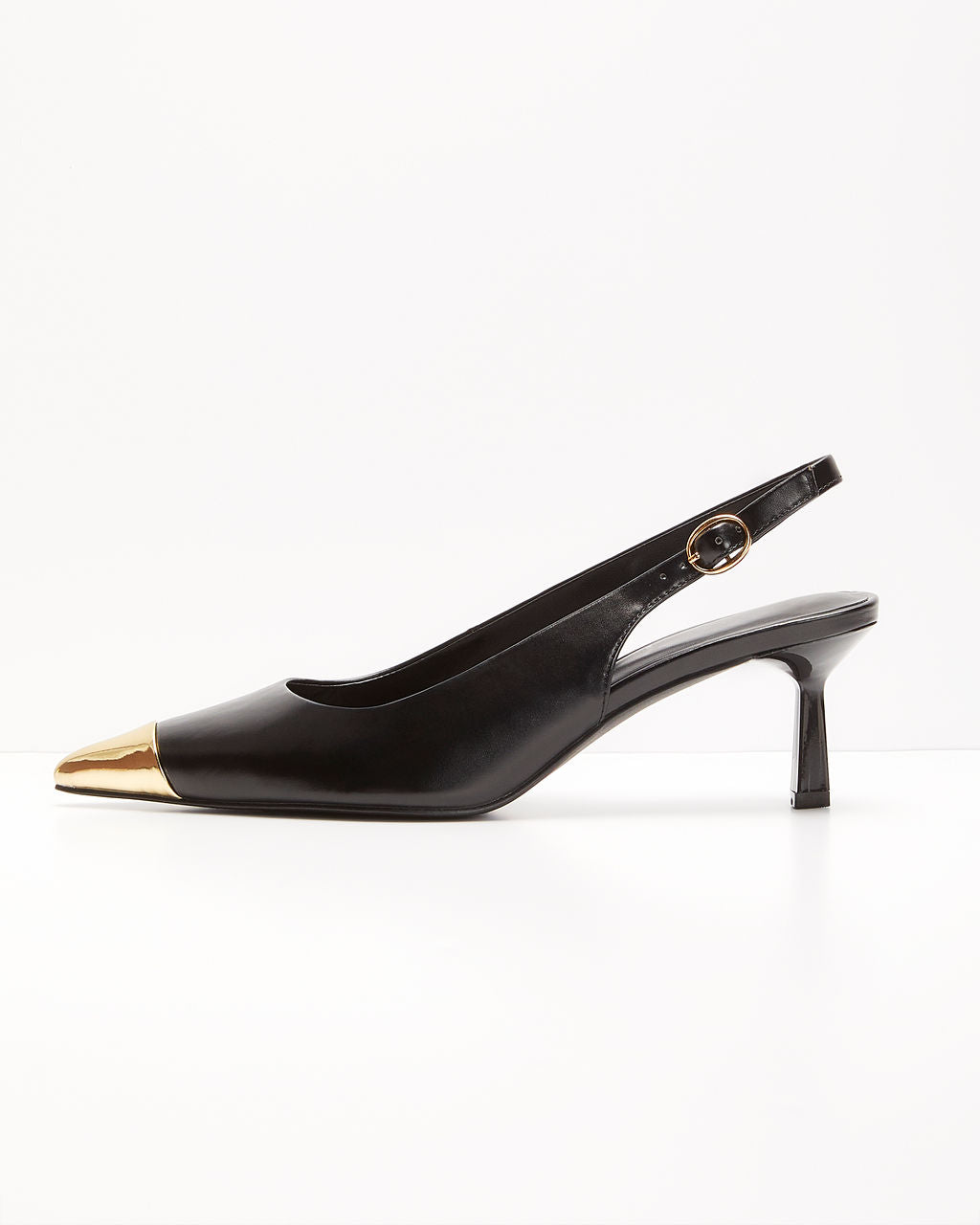 Denzel Metallic Tip Slingback Heels-Vogue Logic
