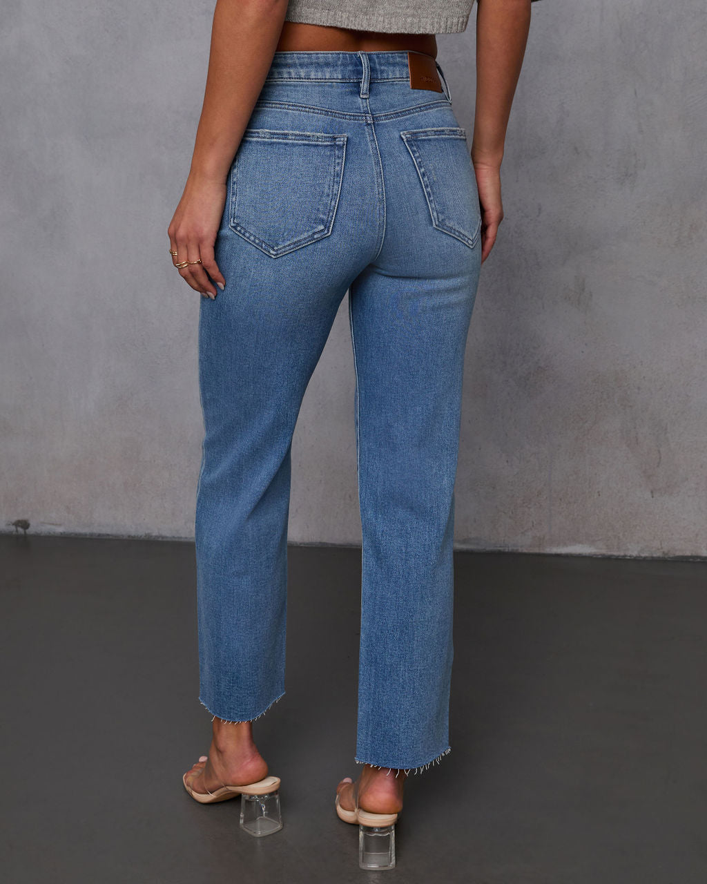 Mikal Super Stretch Frayed Cropped Jeans-Vogue Logic