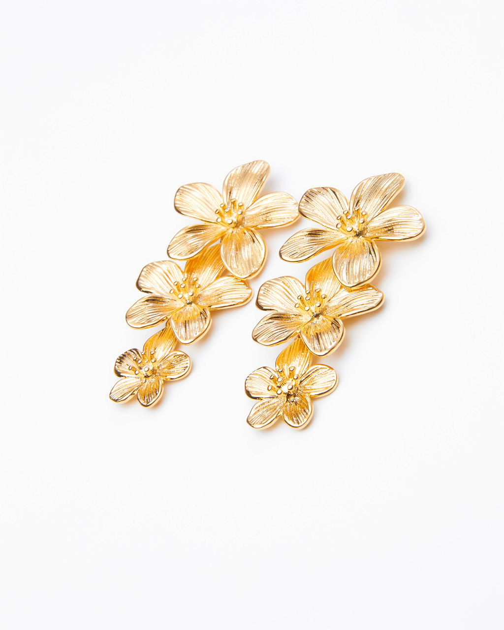 Blooming Orchid Floral Drop Earrings-Vogue Logic