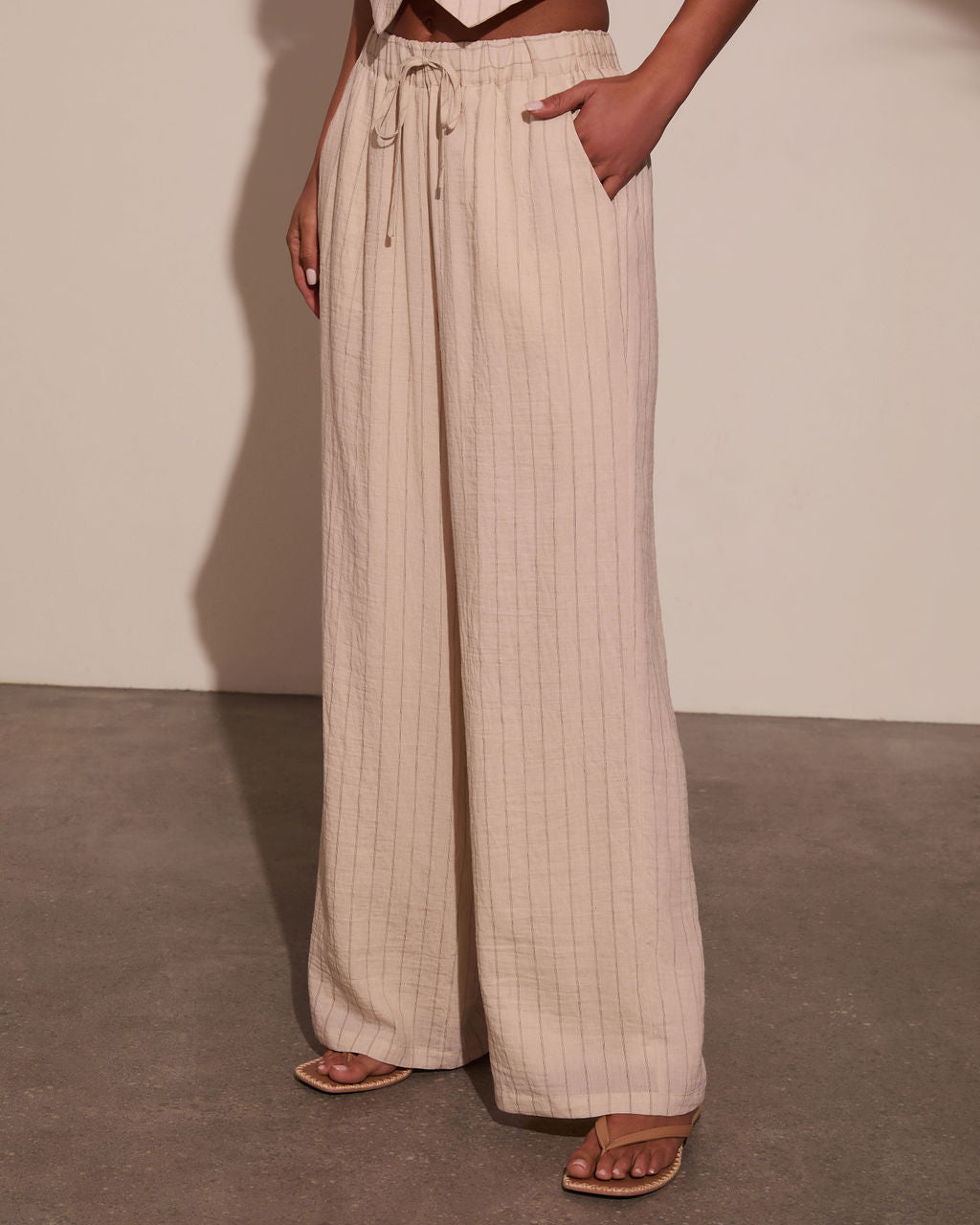 Hazel Pinstripe Wide Leg Pants-Vogue Logic