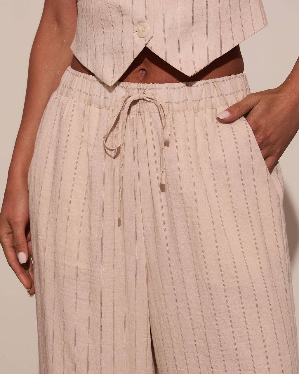 Hazel Pinstripe Wide Leg Pants-Vogue Logic