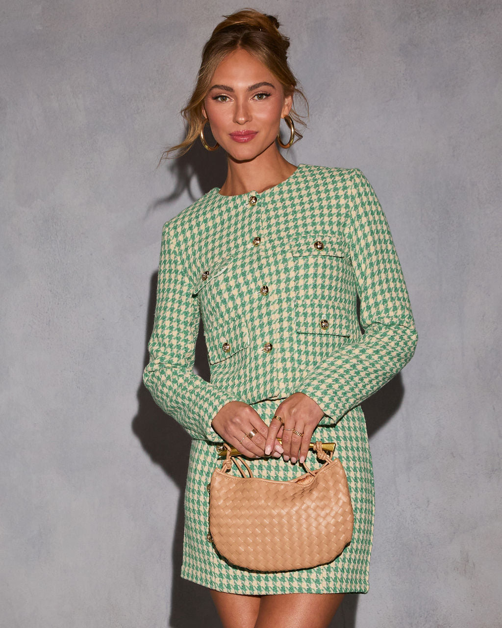 Joylen Houndstooth Mini Skirt-Vogue Logic