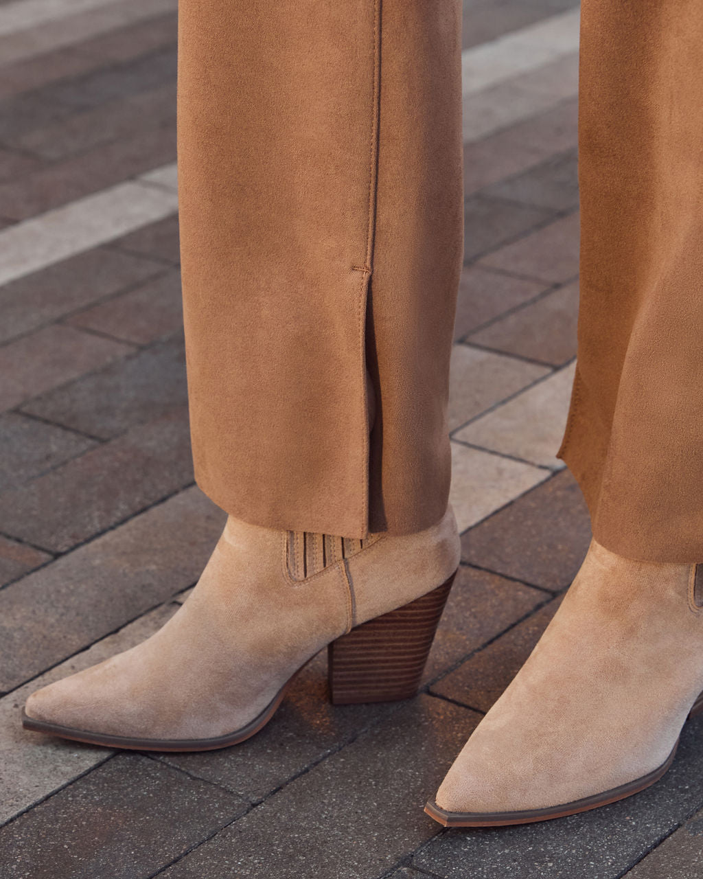Butternut Suede Straight Leg Pants-Vogue Logic