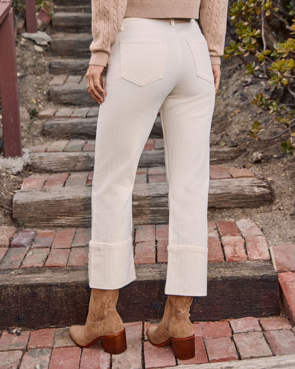 Reilia Cuffed Stretch Straight Leg Jeans-Vogue Logic