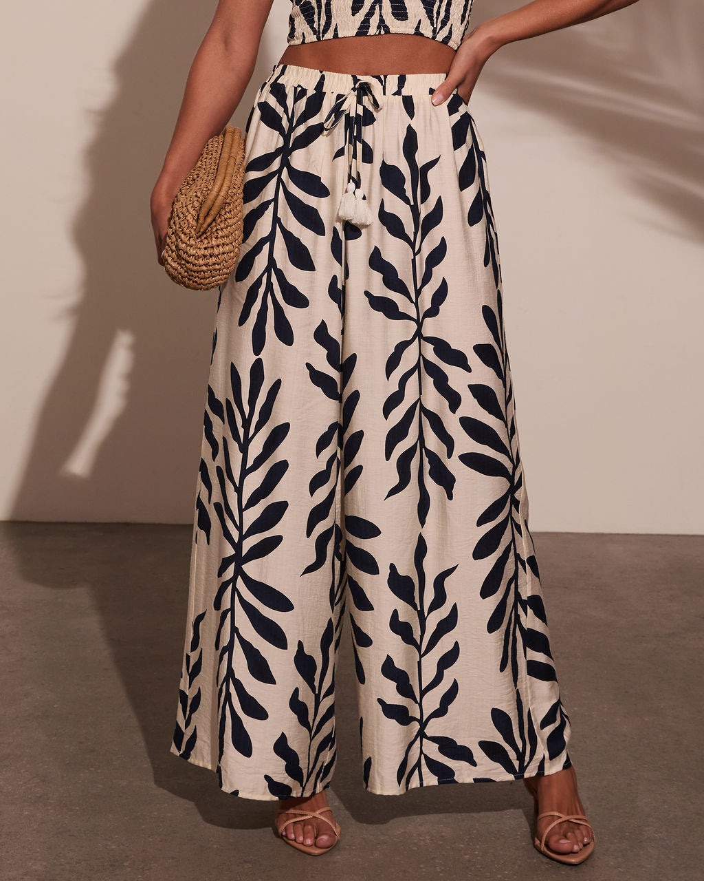 Sol Escape Tropical Drawstring Pants-Vogue Logic