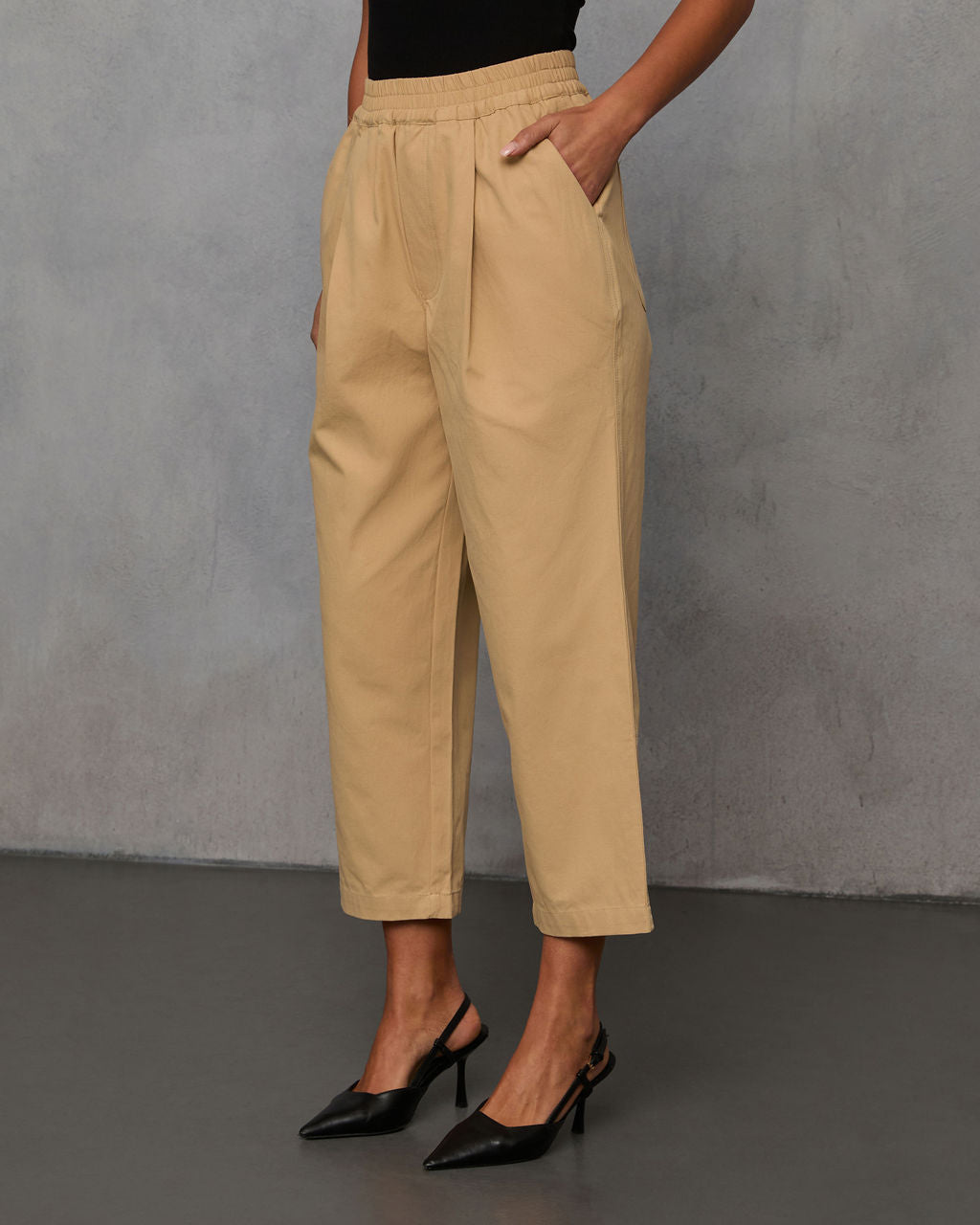 Rennes Cropped Pleated Pants-Vogue Logic