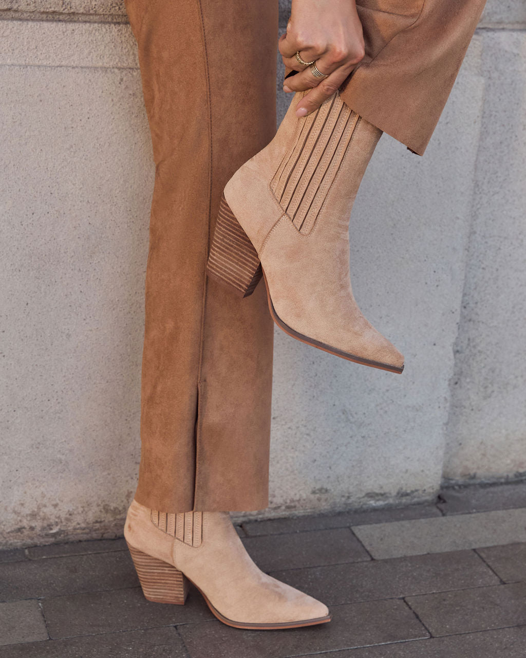 Ragabond Suede Ankle Booties-Vogue Logic