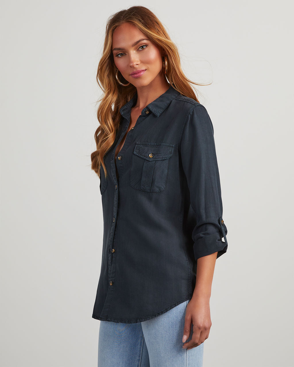 Katana Chambray Utility Top-Vogue Logic