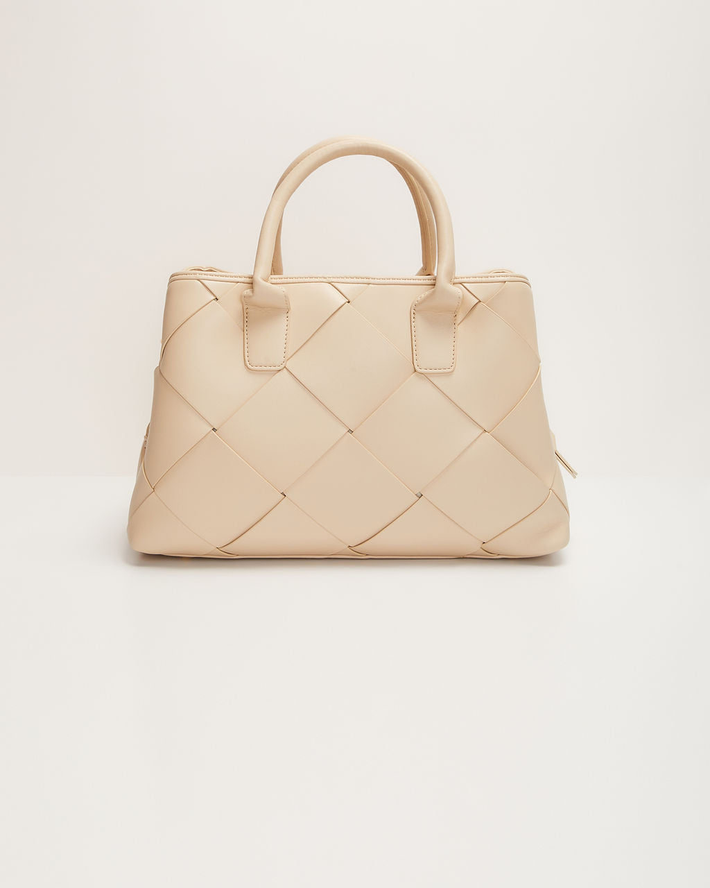 Giorgia Faux Leather Woven Top Handle Bag-Vogue Logic